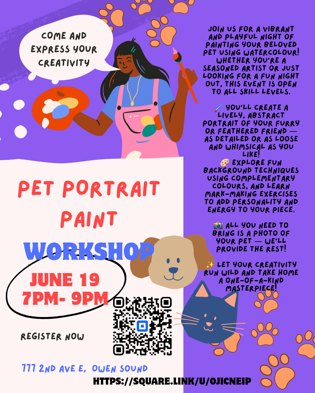Event image Pet Portrait Paint Workshop